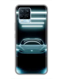 Чохол для Realme 8 з картинкою «Tesla в неоні» Чохол для Realme 8 з картинкою «Tesla в неоні»