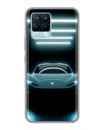 Чохол для Realme 8 з картинкою «Tesla в неоні»