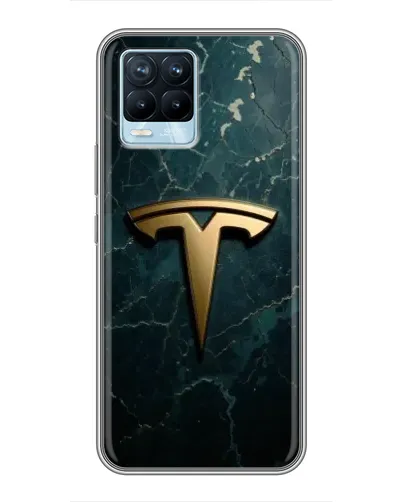 Чохол для Realme 8 з картинкою «Мармурова Tesla Gold»