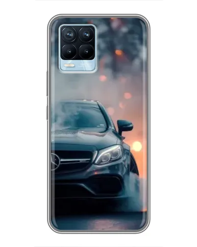 Чехол для Realme 8 с картинкой «Mercedes — ночной город»