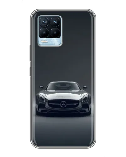 Чехол для Realme 8 с картинкой «Mercedes на черном»