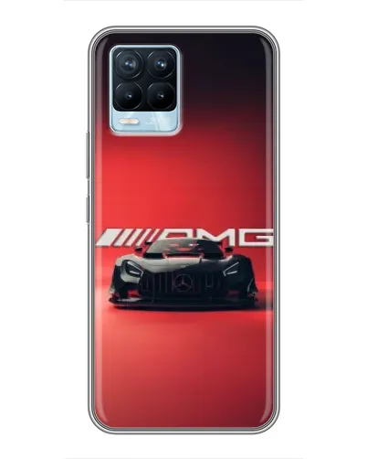 Чехол для Realme 8 с картинкой «Mercedes AMG — красная линия»