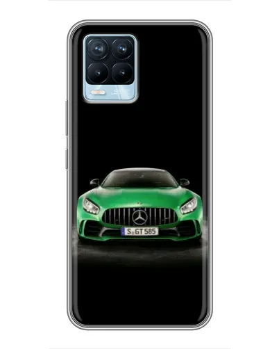 Чехол для Realme 8 с картинкой «Mercedes — неоновый лого»