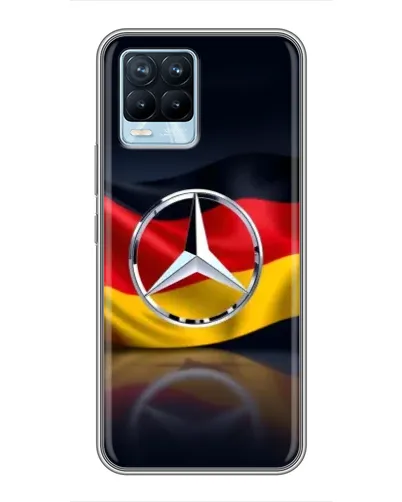 Чехол для Realme 8 с картинкой «Mercedes — флаг Германии»