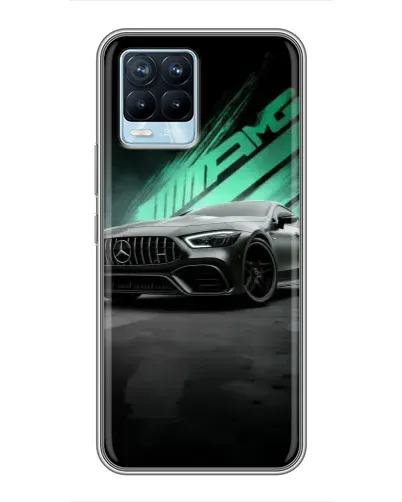 Чехол для Realme 8 с картинкой «Темный Mercedes AMG»