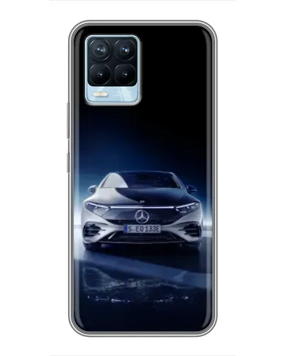 Чехол для Realme 8 с картинкой «Ночной Mercedes EQ»
