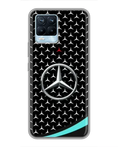 Чехол для Realme 8 с картинкой «Mercedes — бирюзовый акцент»