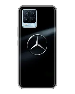 Чехол для Realme 8 с картинкой «Mercedes на металле»