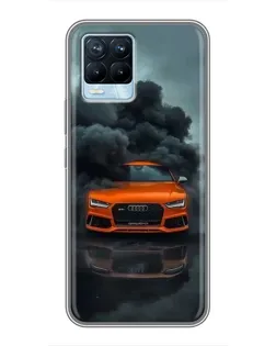 Чохол для Realme 8 з картинкою «Audi у хмарах диму»