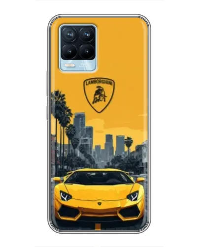 Чохол для Realme 8 з картинкою «Жовтий Lamborghini місто» Чохол для Realme 8 з картинкою «Жовтий Lamborghini місто»