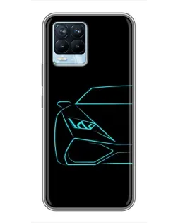 Чохол для Realme 8 з картинкою «Блакитний силует Lamborghini» Чохол для Realme 8 з картинкою «Блакитний силует Lamborghini»