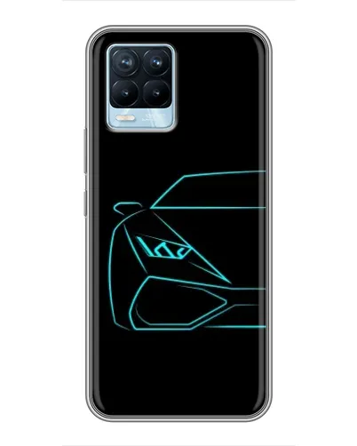Чохол для Realme 8 з картинкою «Блакитний силует Lamborghini» Чохол для Realme 8 з картинкою «Блакитний силует Lamborghini»