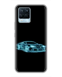 Чохол для Realme 8 з картинкою «Неоновий контур Lamborghini» Чохол для Realme 8 з картинкою «Неоновий контур Lamborghini»