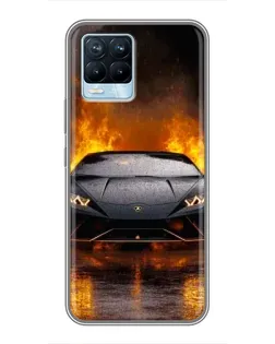 Чохол для Realme 8 з картинкою «Lamborghini у вогні» Чохол для Realme 8 з картинкою «Lamborghini у вогні»