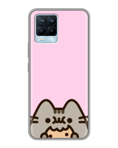 Чехол для Realme 8 с картинкой «Pusheen и печенье»