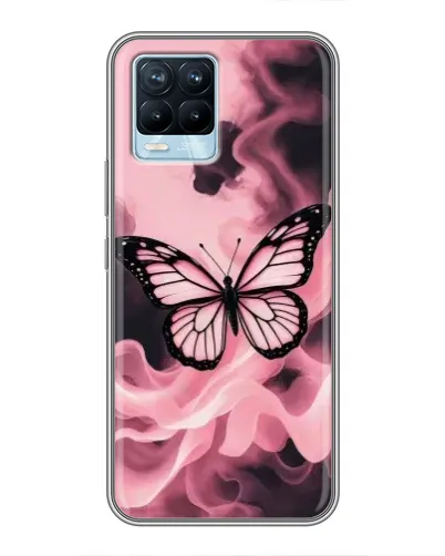 Чехол для Realme 8 с картинкой «Бабочка в дыму»