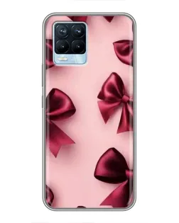 Чехол для Realme 8 с картинкой «Бордовый атлас»