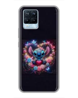 Чохол для Realme 8 з картинкою «Stitch у квітах» Чохол для Realme 8 з картинкою «Stitch у квітах»