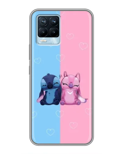 Чохол для Realme 8 з картинкою «Stitch та Angel Love»