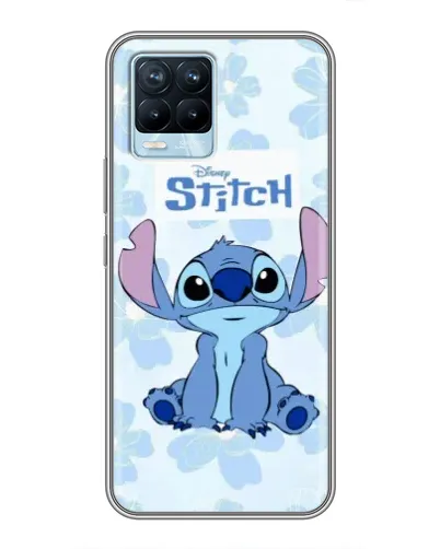 Чохол для Realme 8 з картинкою «Stitch серед квітів»
