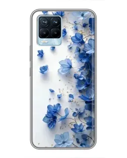 Чохол для Realme 8 з картинкою «Блакитний квітковий каскад» Чохол для Realme 8 з картинкою «Блакитний квітковий каскад»