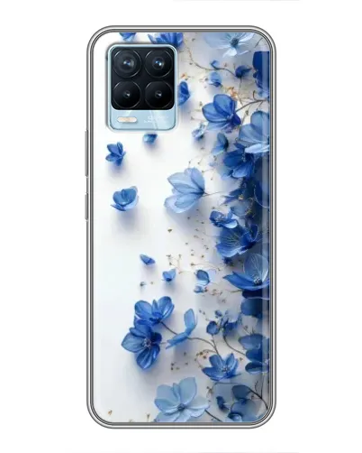 Чохол для Realme 8 з картинкою «Блакитний квітковий каскад»