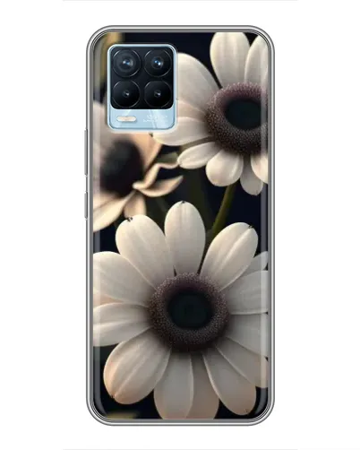 Чохол для Realme 8 з картинкою «Білі маргаритки макро»