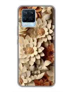 Чохол для Realme 8 з картинкою «Бежевий флористичний декор» Чохол для Realme 8 з картинкою «Бежевий флористичний декор»