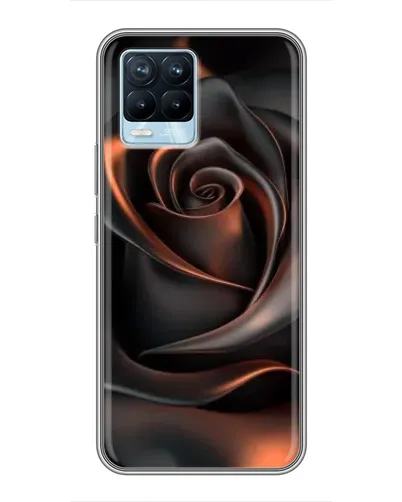 Чохол для Realme 8 з картинкою «Шовкова чорна троянда»