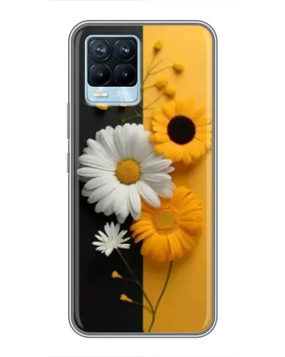 Чохол для Realme 8 з картинкою «Соняшник та ромашка»