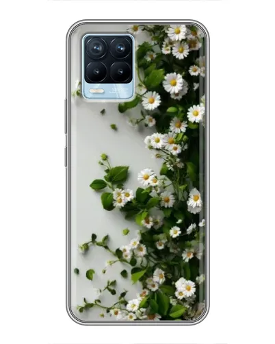 Чохол для Realme 8 з картинкою «Гілка дрібних білих квітів»