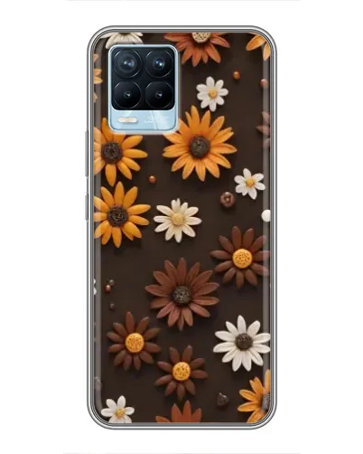 Чохол для Realme 8 з картинкою «Візерунок з маленьких соняшників»