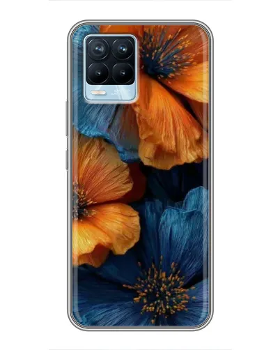 Чохол для Realme 8 з картинкою «Яскрава синьо-помаранчева флора» Чохол для Realme 8 з картинкою «Яскрава синьо-помаранчева флора»