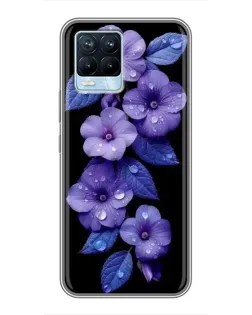 Чохол для Realme 8 з картинкою «Фіолетові квіти з росою» Чохол для Realme 8 з картинкою «Фіолетові квіти з росою»