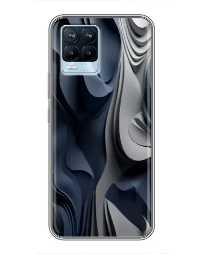 Чохол для Realme 8 з картинкою «Об'ємні сині складки»