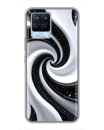 Чохол для Realme 8 з картинкою «Чорно-біла спіраль»