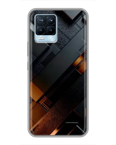 Чохол для Realme 8 з картинкою «Чорні геометричні блоки»