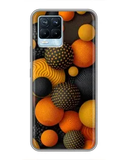 Чохол для Realme 8 з картинкою «Об'ємні помаранчеві сфери»