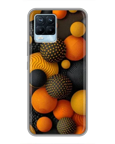Чохол для Realme 8 з картинкою «Об'ємні помаранчеві сфери»