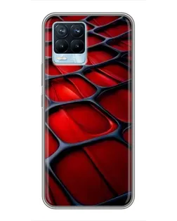 Чохол для Realme 8 з картинкою «Червона глянцева сітка»