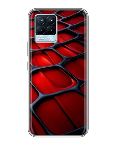 Чохол для Realme 8 з картинкою «Червона глянцева сітка»