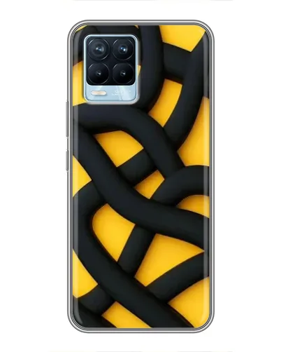 Чохол для Realme 8 з картинкою «Чорне жовте переплетення»