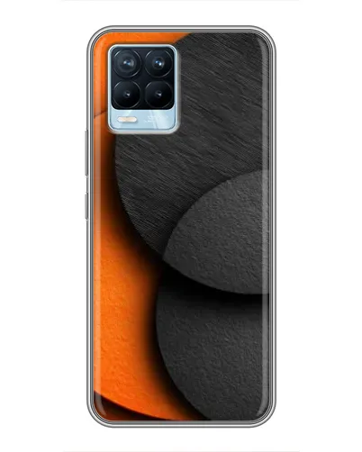 Чохол для Realme 8 з картинкою «Геометрія помаранчевих кіл»