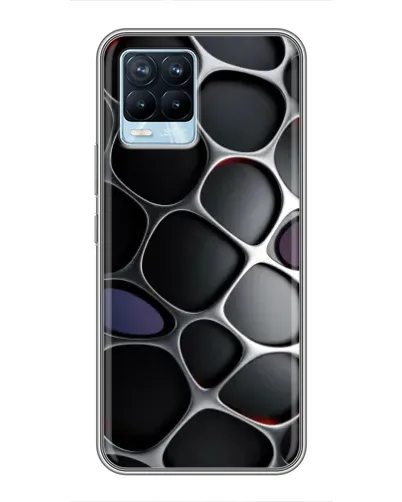 Чохол для Realme 8 з картинкою «Об'ємна темна решітка»