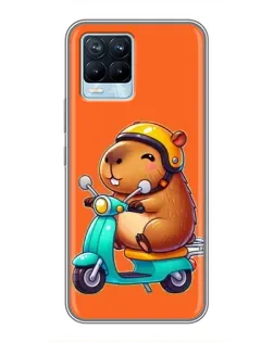 Чохол для Realme 8 з картинкою «Капібара на скутері» Чохол для Realme 8 з картинкою «Капібара на скутері»