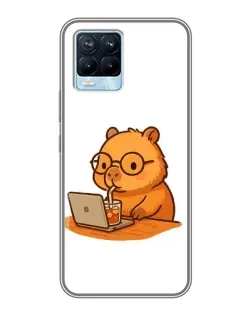 Чохол для Realme 8 з картинкою «Капібара з ноутбуком» Чохол для Realme 8 з картинкою «Капібара з ноутбуком»