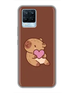 Чохол для Realme 8 з картинкою «Капібара з серцем» Чохол для Realme 8 з картинкою «Капібара з серцем»