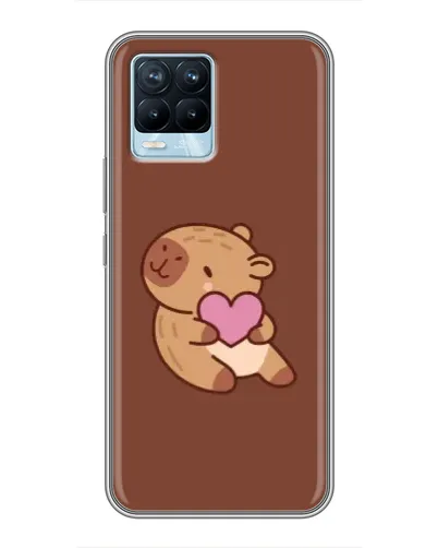 Чохол для Realme 8 з картинкою «Капібара з серцем»