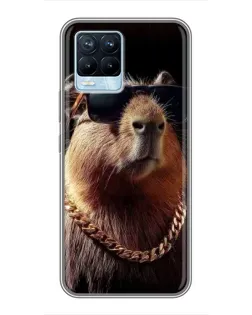 Чохол для Realme 8 з картинкою «Капібара золотий ланцюг» Чохол для Realme 8 з картинкою «Капібара золотий ланцюг»