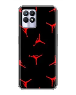 Чехол для Realme 8i с картинкой «Jordan Red Pattern»